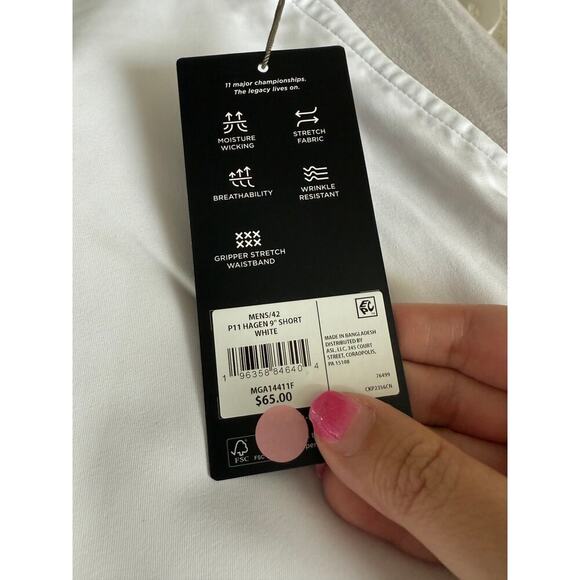 NWT Walter Hagen Men's White Performance 11 9" Golf Short Size 42 - Picture 6 of 7